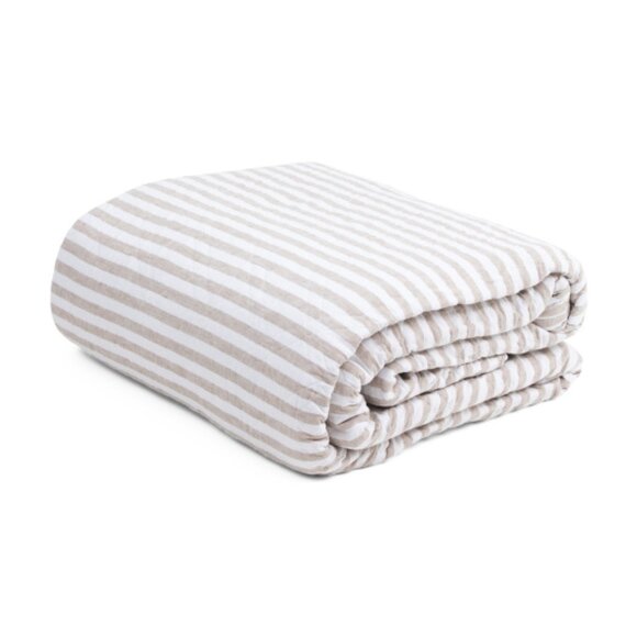 BROOKS BROTHERS Linen Blend Natural Striped Duvet Set - Picture 2 of 2